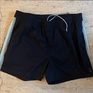 Ron Dorff Black Swim Trunks with Accents on each side